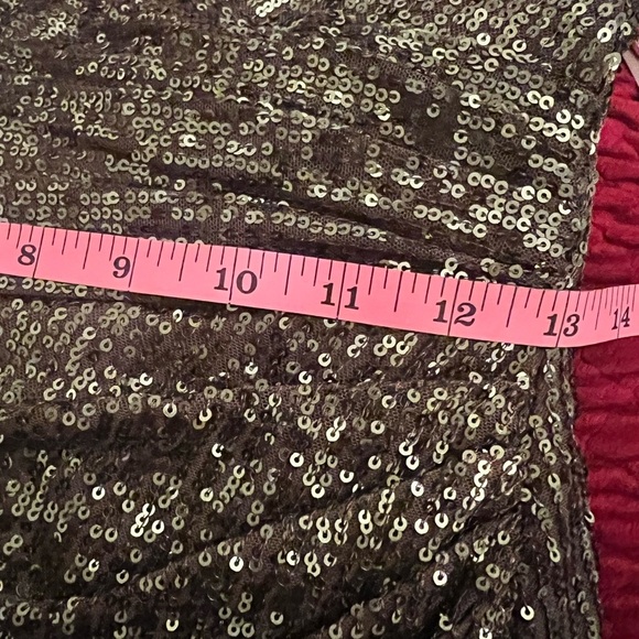 IEENA for Mac Duggal Green Sequined Faux Wrap asymmetrical Hem - Picture 11 of 14